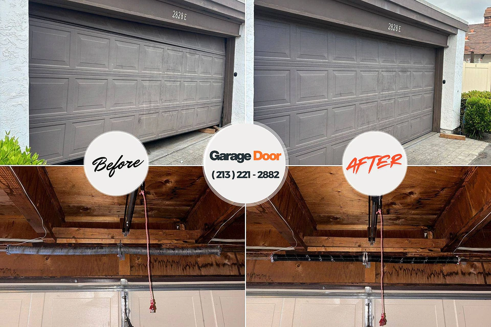 Before and after: garage door installation Cabin John, MD